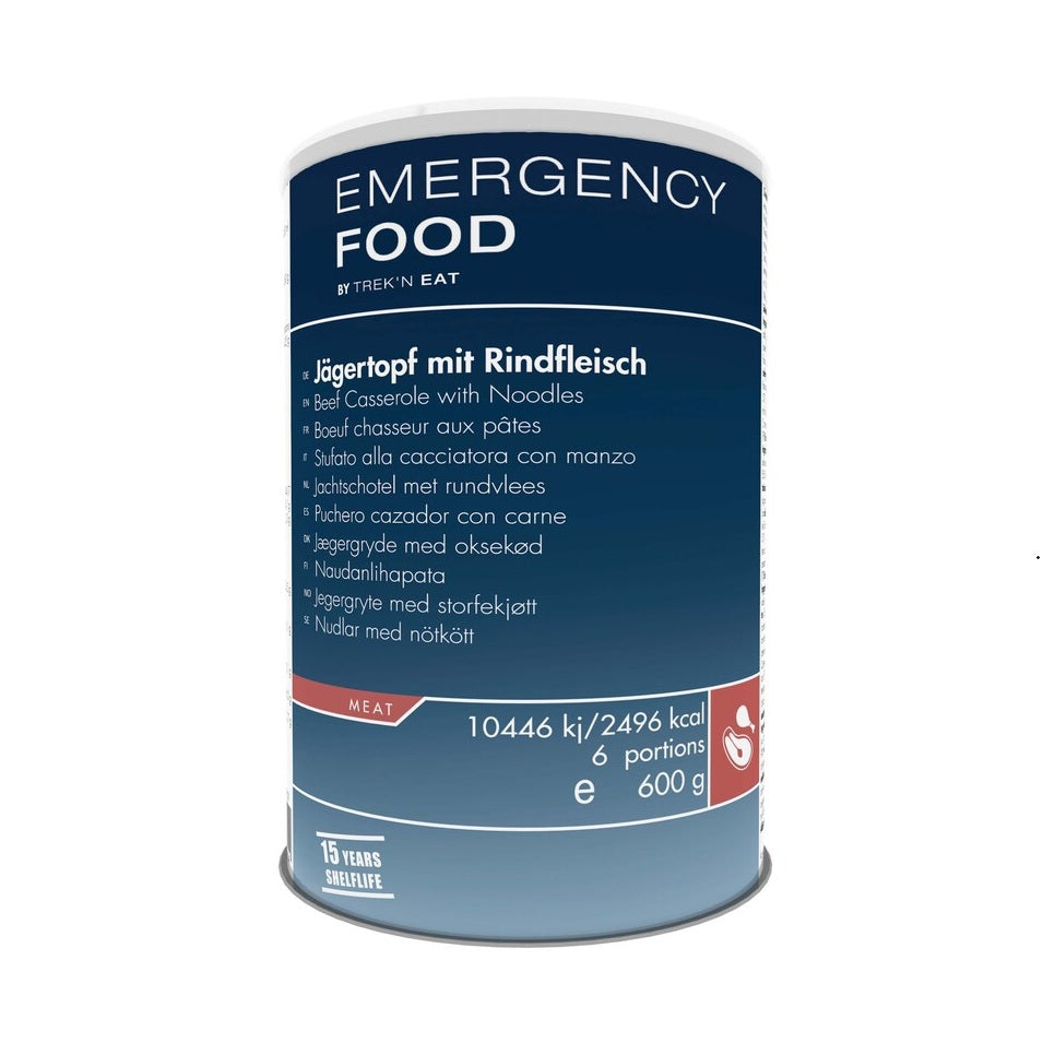 Repas longue conservation Emergency Food - Bœuf chasseur aux pâtes