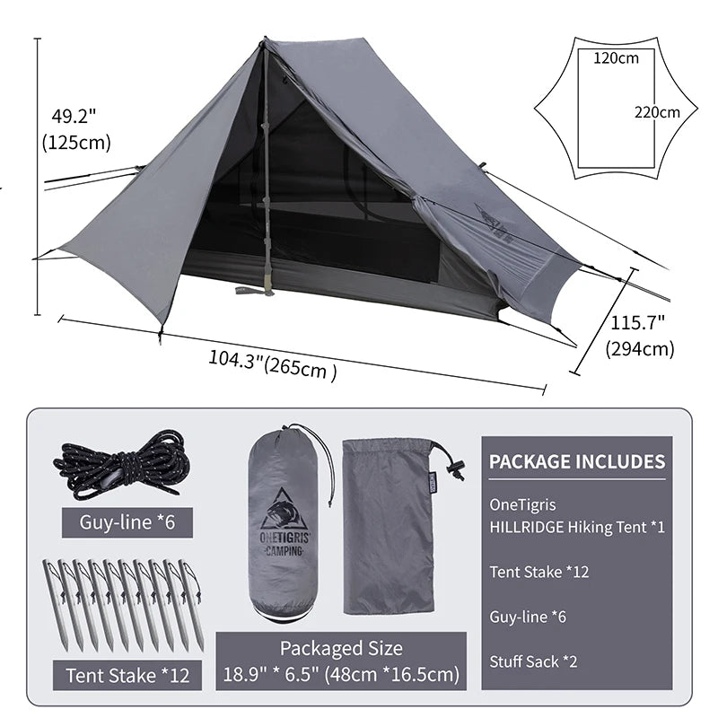 OneTigris Montain Ridge tent – 2 personen, 3 seizoenen