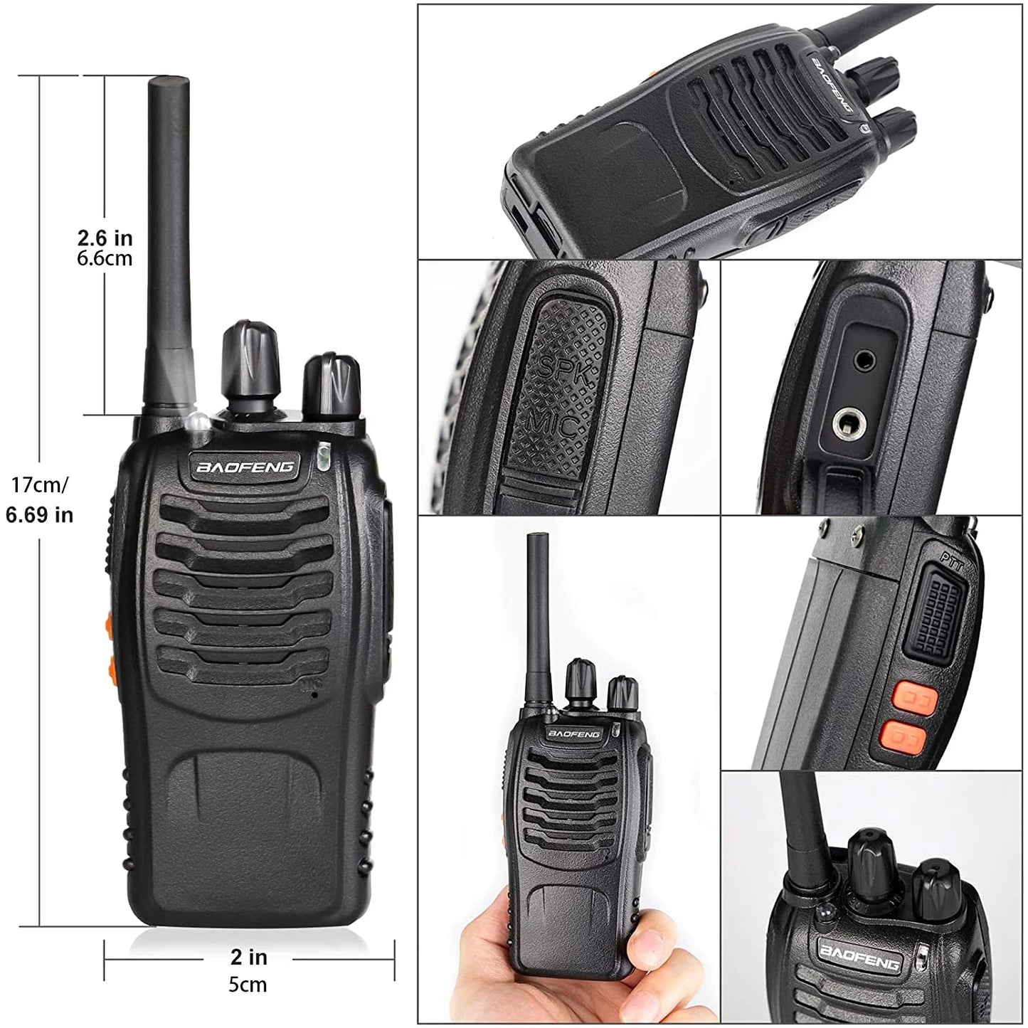 Kit Talkie-walkie tactique Baofeng BF-88E – 2 émetteurs