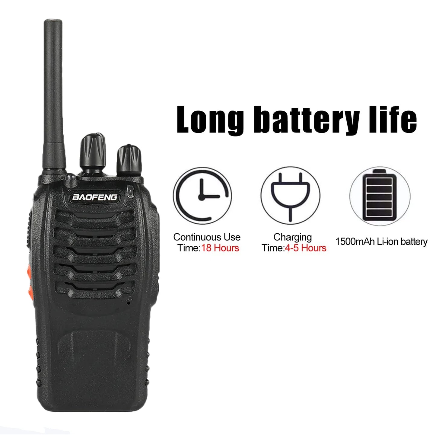 Kit Talkie-walkie tactique Baofeng BF-88E – 2 émetteurs