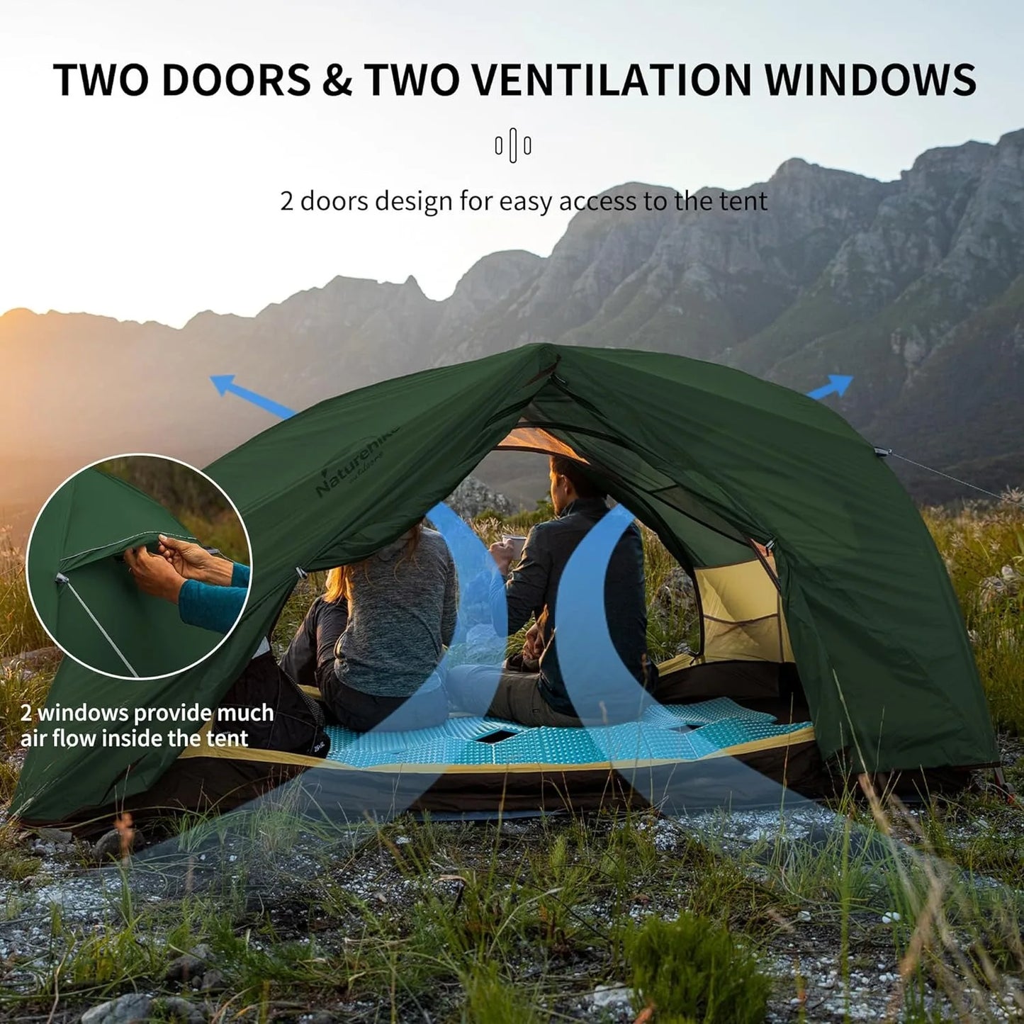 Tente Naturehike 2P – Ultralégère, 3 saisons