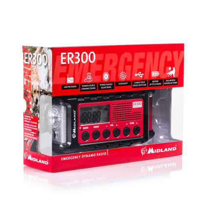 Noodradio met zwengel en zonne-energie Midland ER300