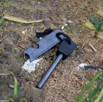 Allume-feu en ferrocerium (grattoir inclus et manche caoutchouc)