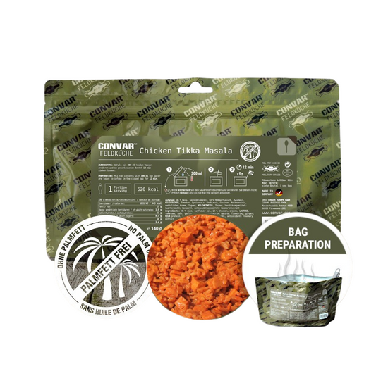 CONVAR™ gevriesdroogde maaltijd - Kip Tikka Masala met rijst