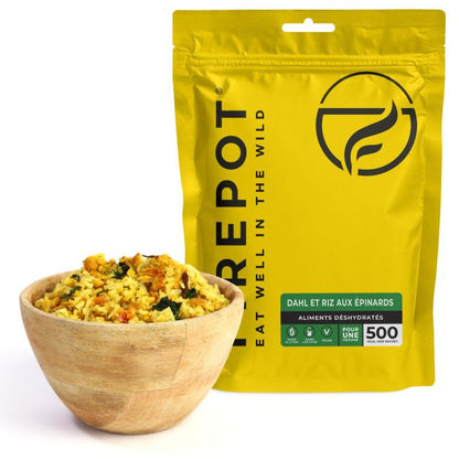 Repas lyophilisé Firepot® - Dahl et riz aux épinards