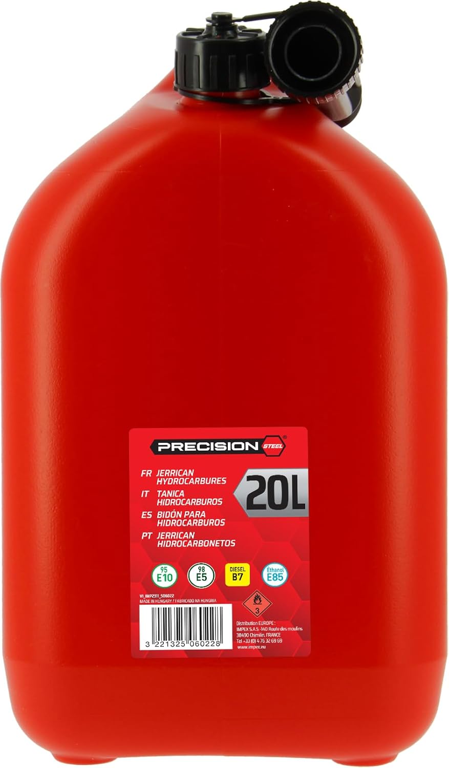Precision Steel kunststof jerrycan met schenktuit - 20L