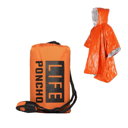 Poncho de secours imperméable avec sifflet