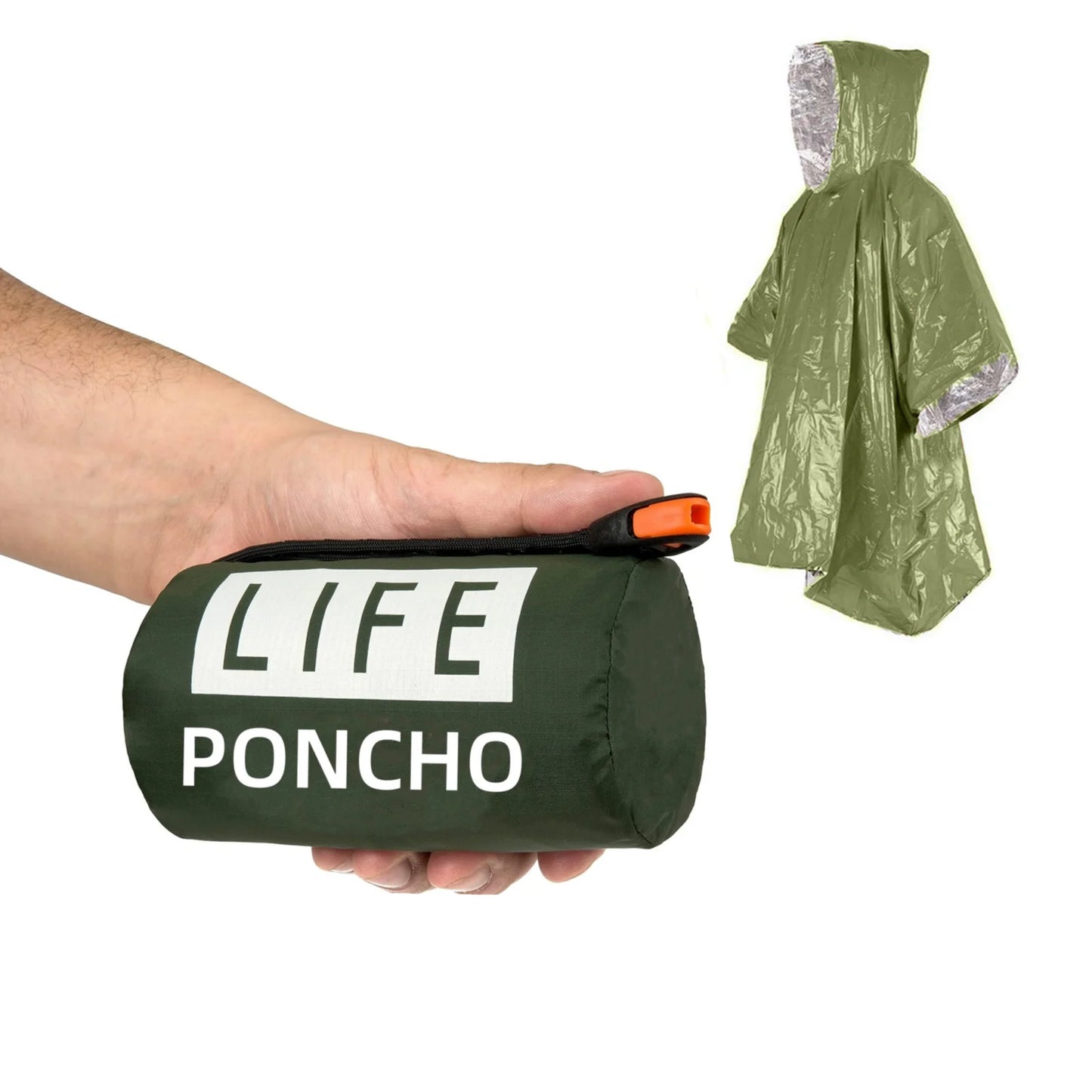 Poncho de secours imperméable avec sifflet