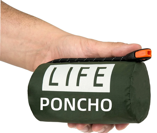 Poncho de secours imperméable avec sifflet