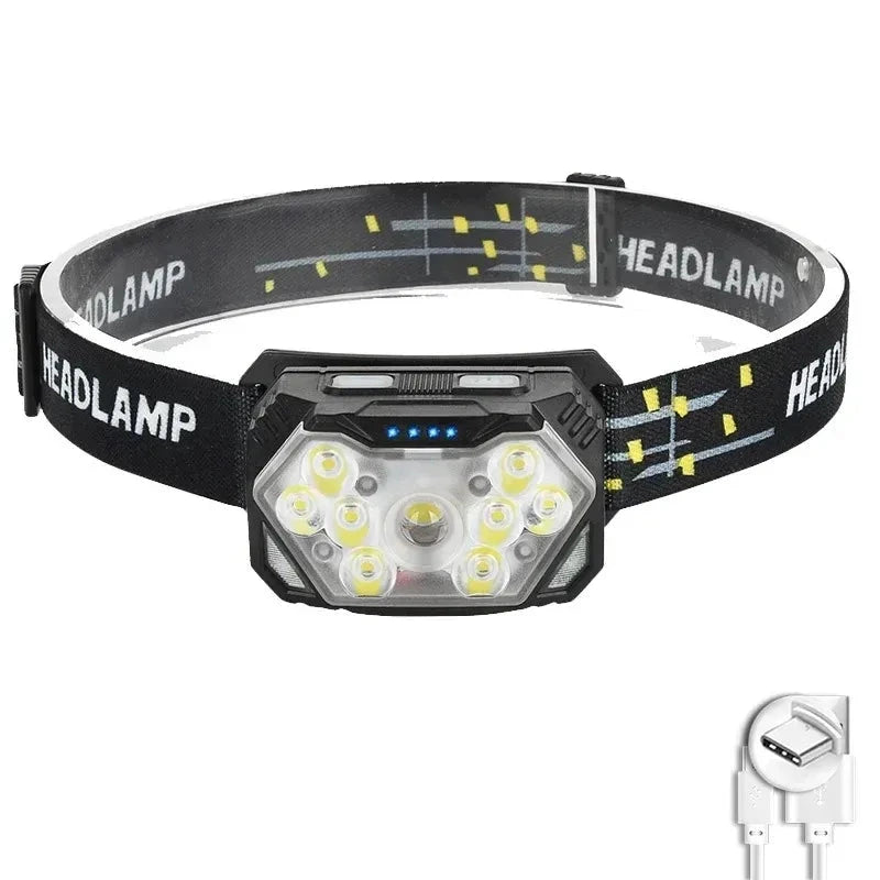 MotionSensor 9 LED oplaadbare hoofdlamp