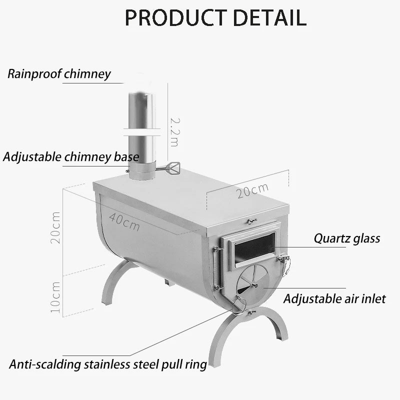Poêle à bois portable Fiera Folding Tent Stove